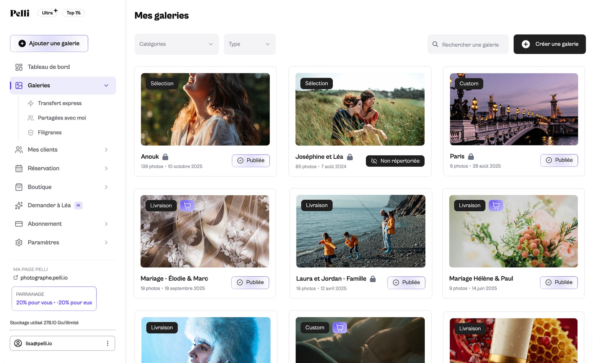 Pelli โ client gallery platform for photographers